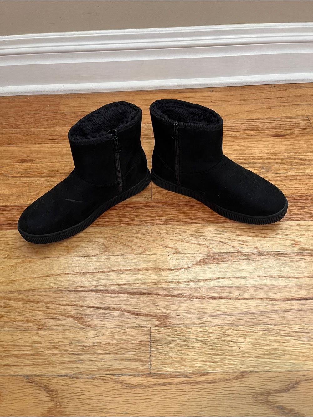 Cat & Jack Black Faux-Suede Kids Winter Boots